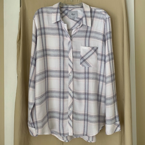 Rails 'Hunter White Coast Blush' plaid button down shirt - Picture 1 of 8